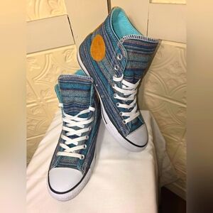 Mens Converse 148842F All Star High Peacock Acor Striped Shoes! Size 8